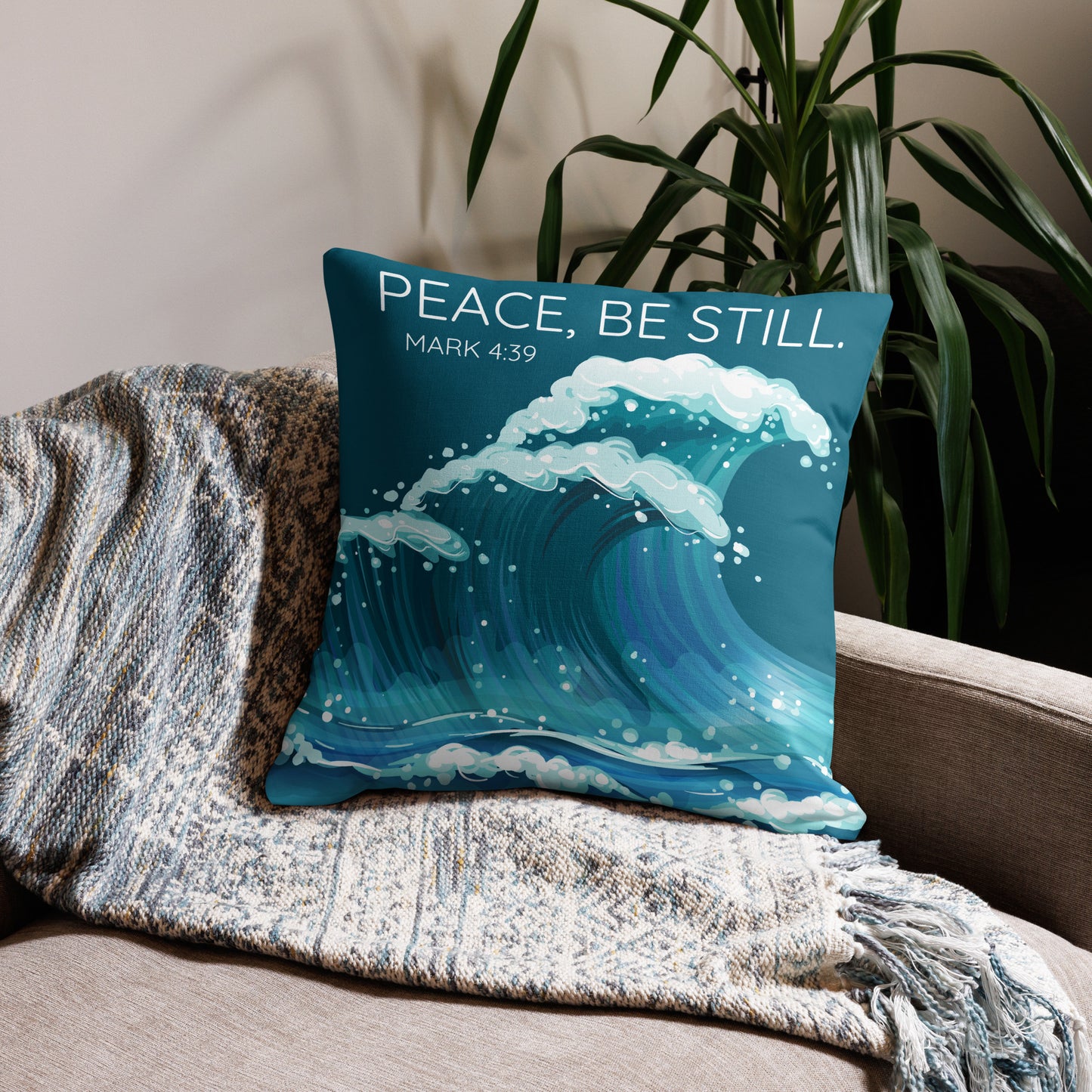 Peace, Be Still Premium Pillow