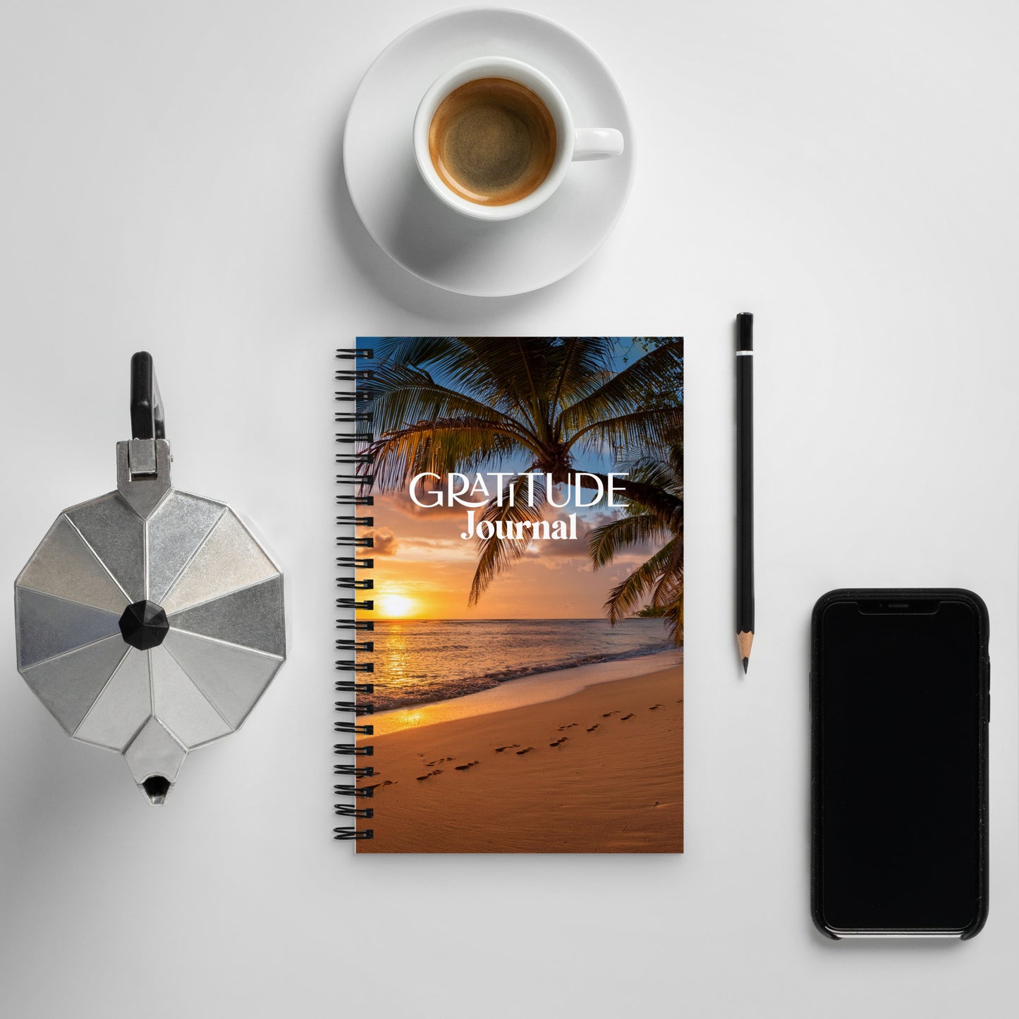 BEACH GRATITUDE Spiral notebook