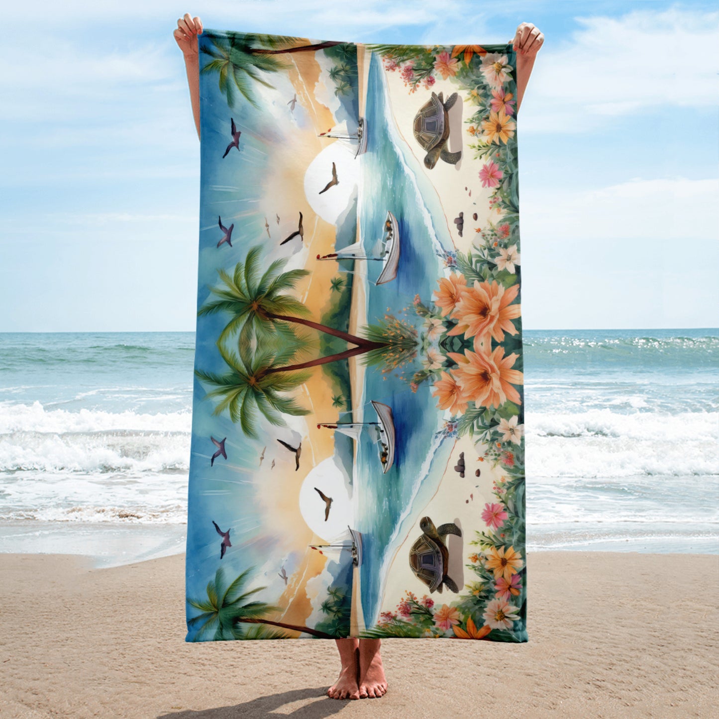 Watercolor Paradise Towel