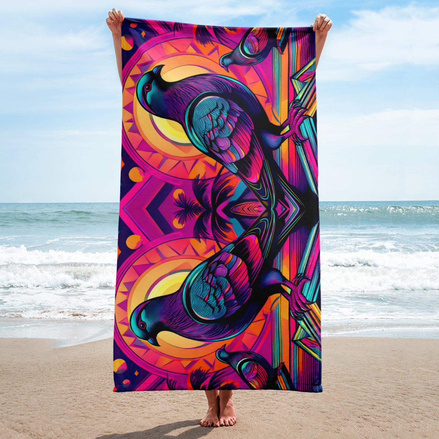 Vivid Pigeon Towel