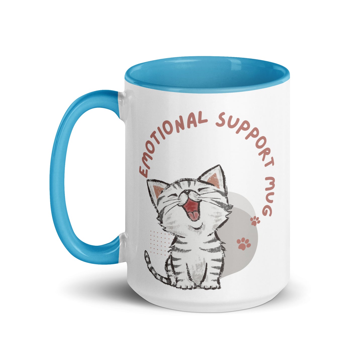 Kitty Emotional Support Mug with Color Inside
