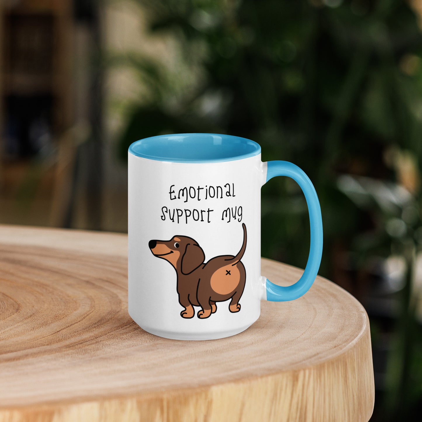 HUMOROUS DOG EMOTIONAL SUPPORT Mug with Color Inside