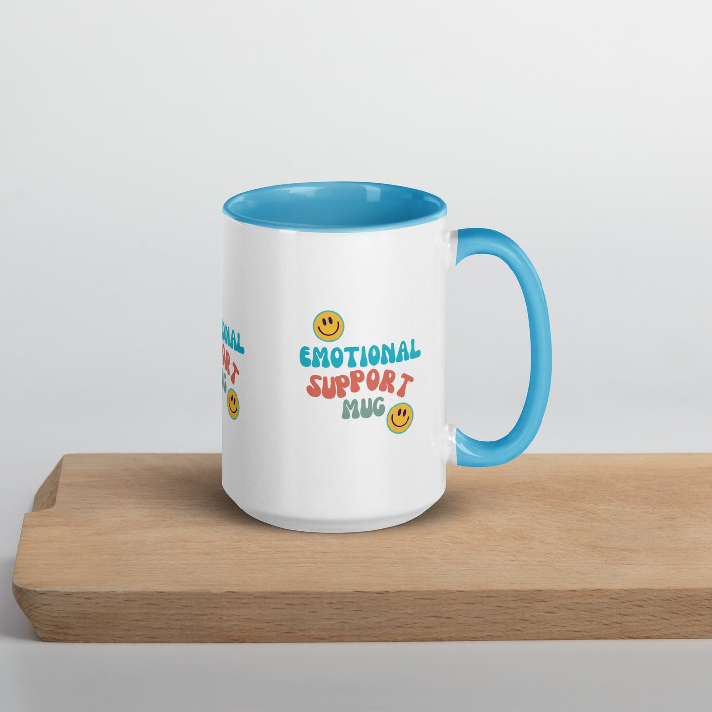 Humorous Emotional Support Mug with Color Inside
