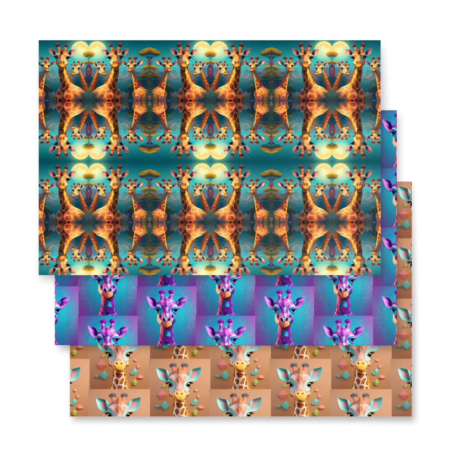 ADORABLE GIRAFFE Wrapping paper sheets