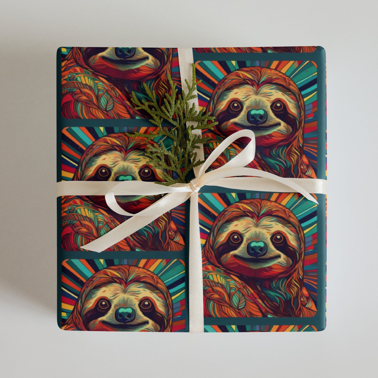 CUTE SLOTHS Wrapping paper sheets