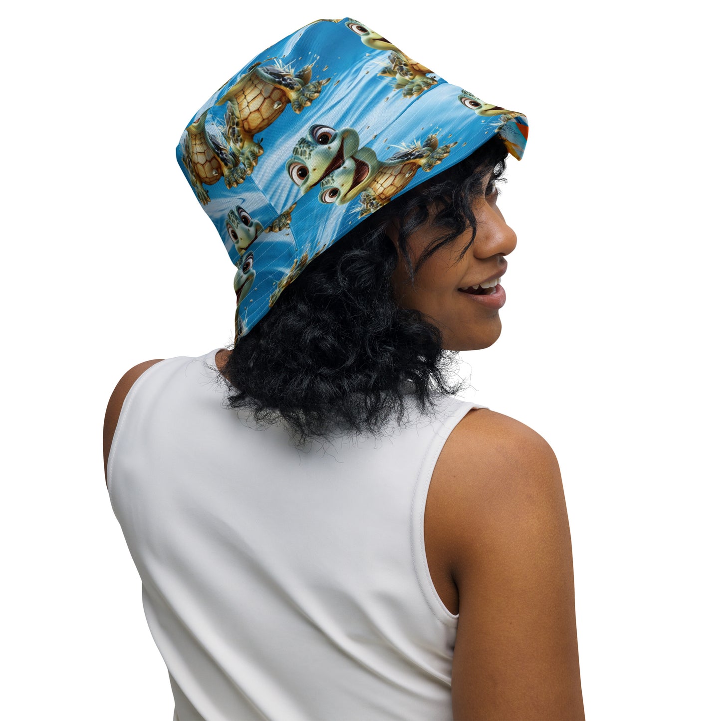 ADORABLE TURTLE/GOLDFISH BE YOU Reversible bucket hat