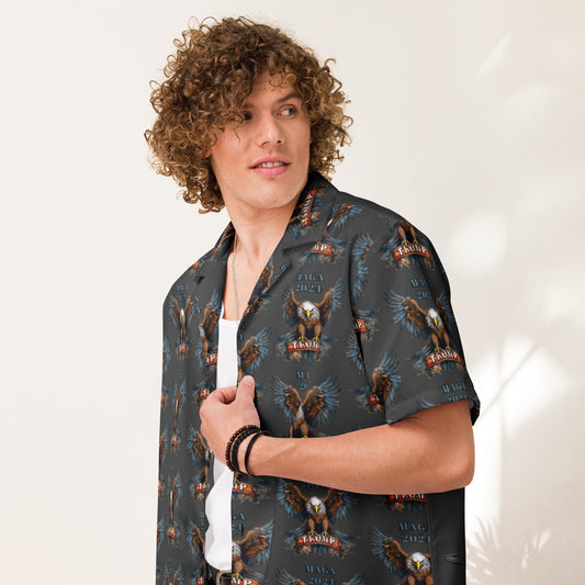 Trump Eagle MAGA Unisex button shirt