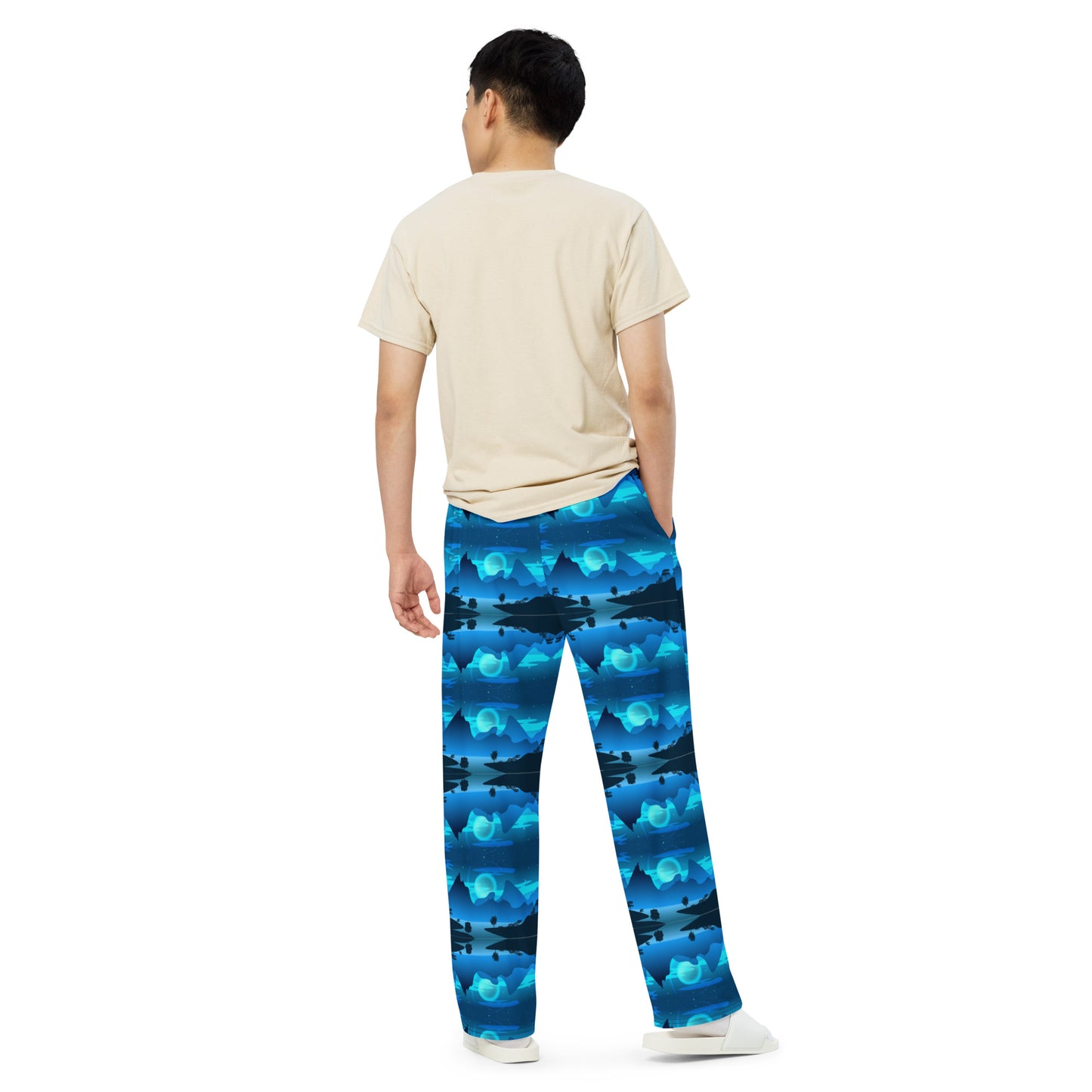MOUNTAIN BLUES All-over print unisex wide-leg pants