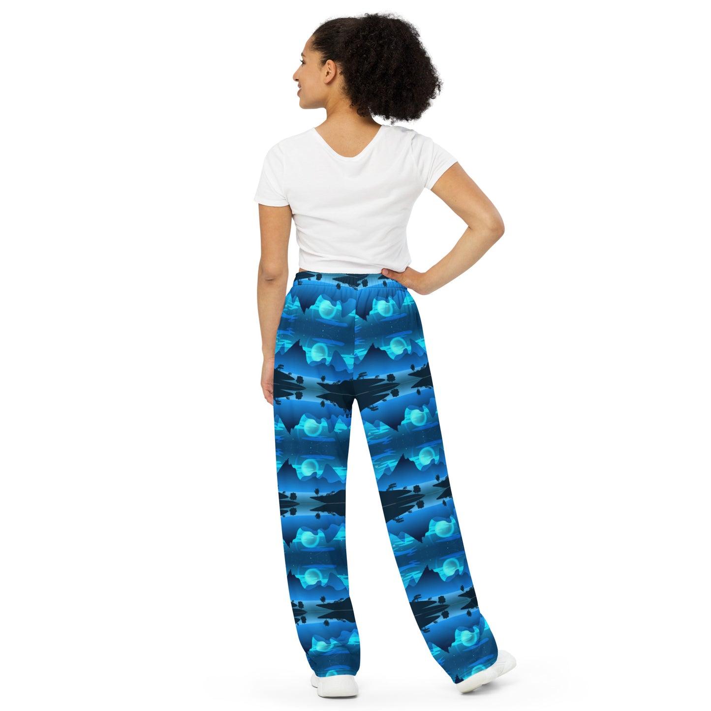 MOUNTAIN BLUES All-over print unisex wide-leg pants