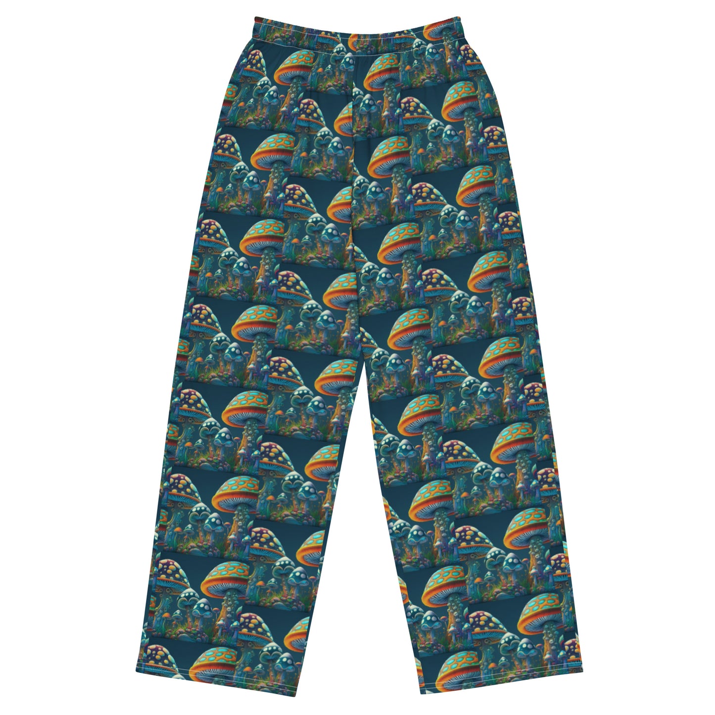 PATCHWORK MUSHROOMS unisex wide-leg pants