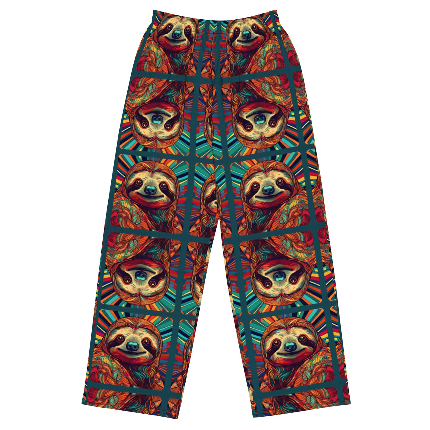 CUTE SLOTHS All-over print unisex wide-leg pants