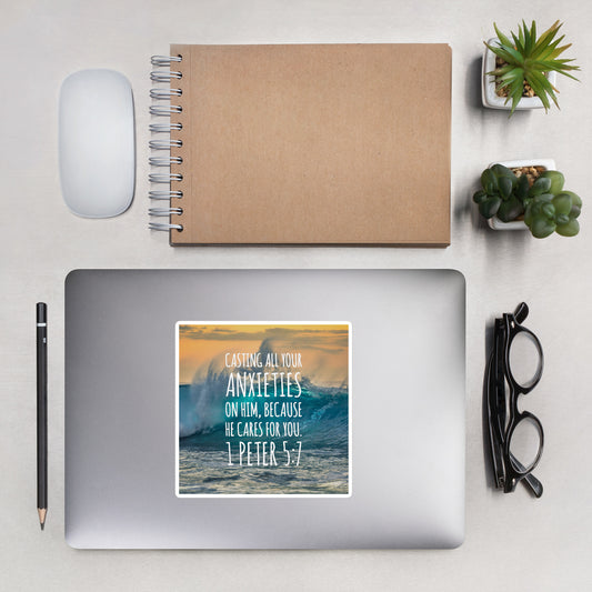 1 Peter 5:7 2 Bubble-free stickers