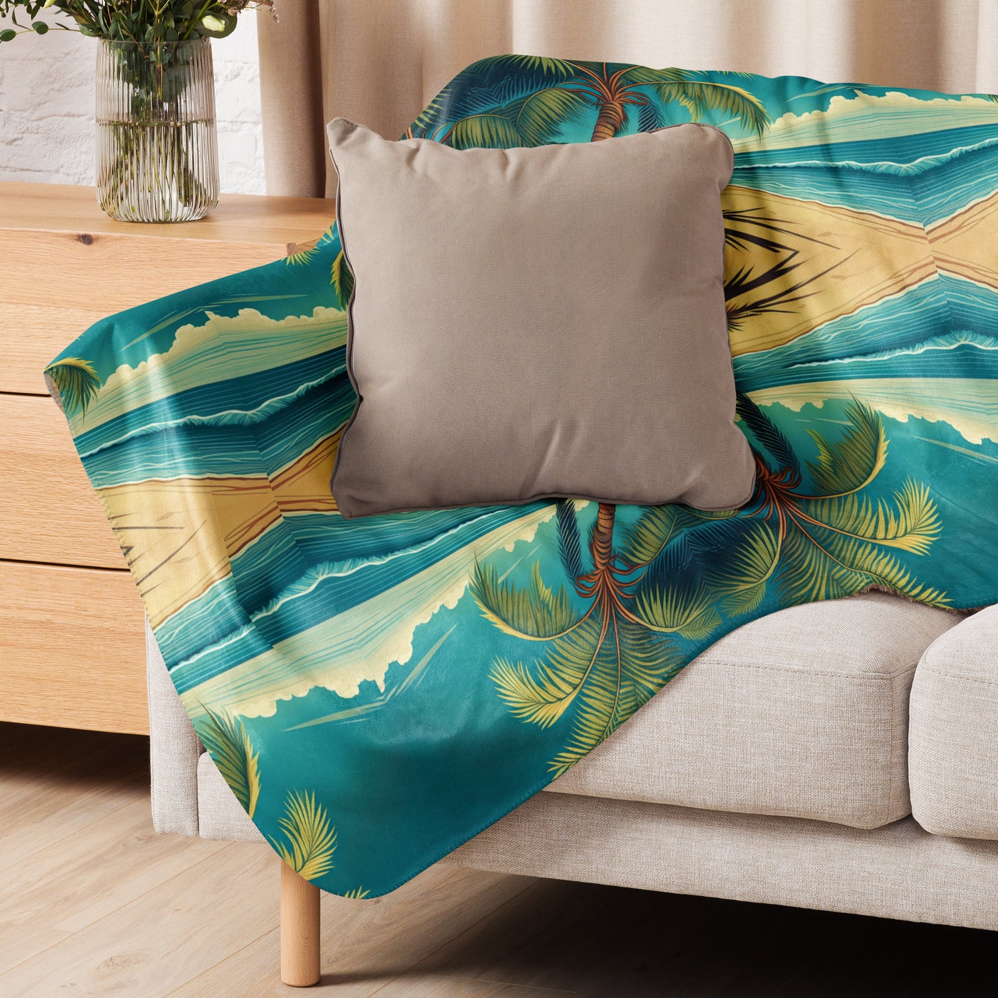 PALM TREE PARTY Sherpa blanket