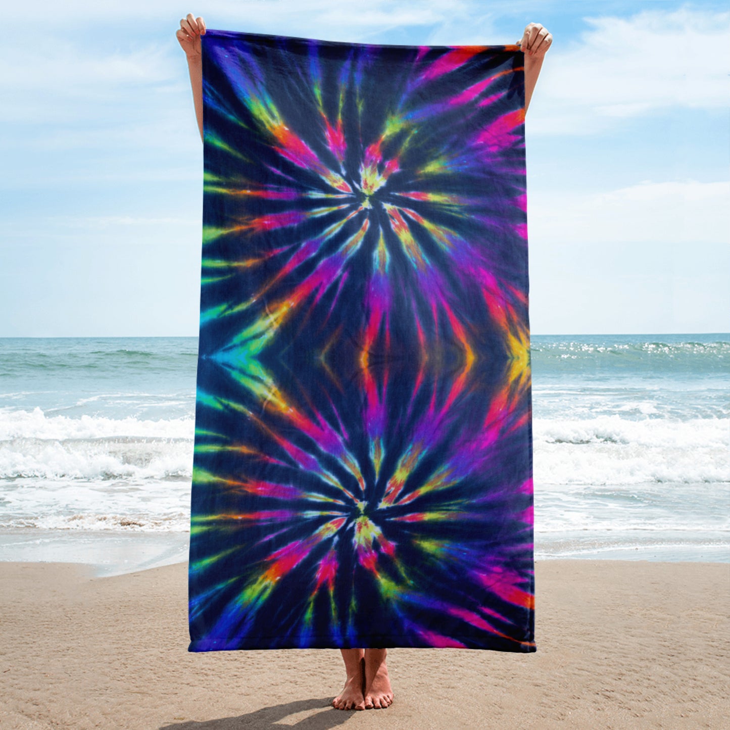 Dark Tie Dye Towel