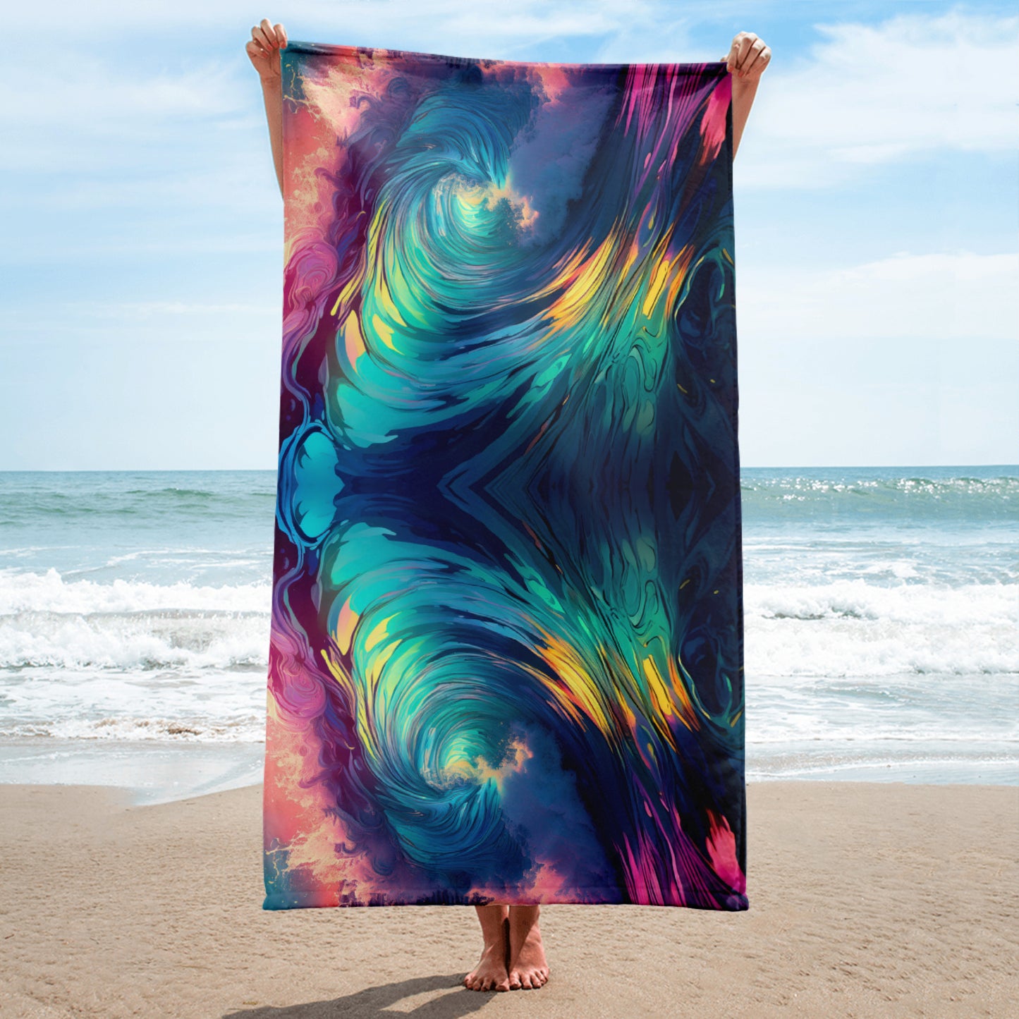 Rainbow Waves Towel