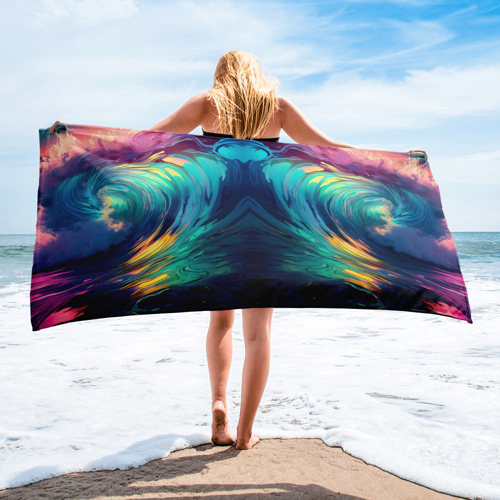 Rainbow Waves Towel