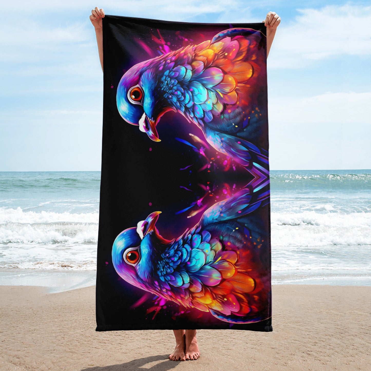 Vivid Pigeons Towel