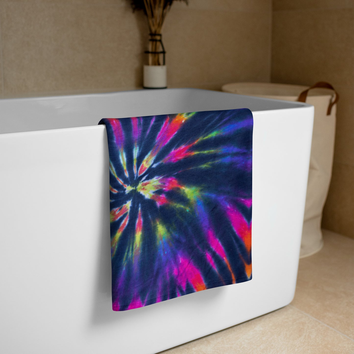 Dark Tie Dye Towel