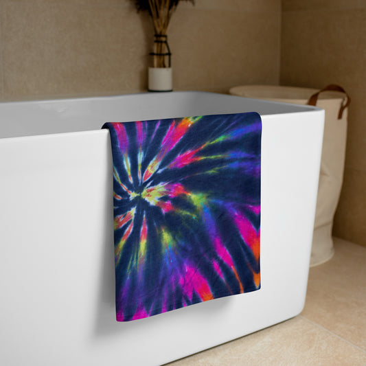 Dark Tie Dye Towel