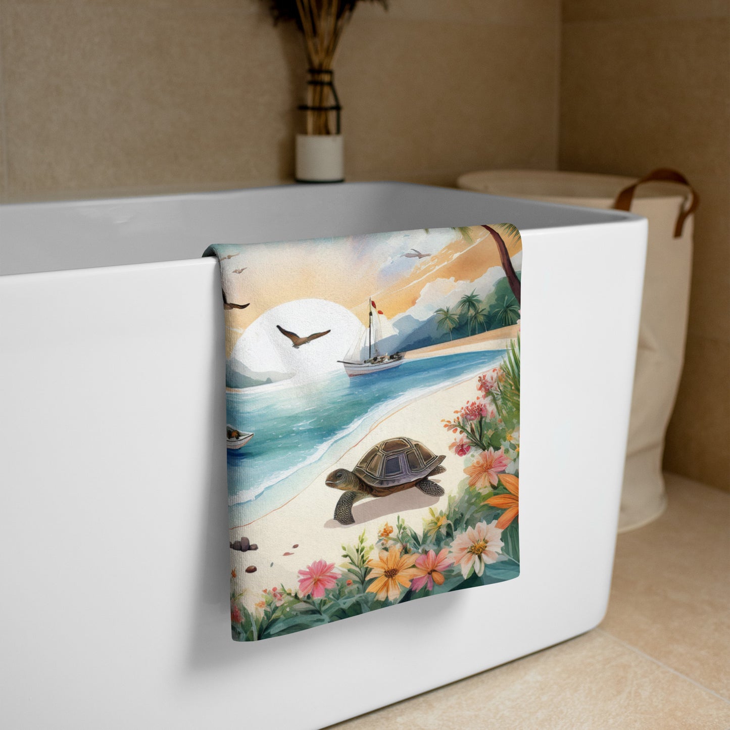 Watercolor Paradise Towel