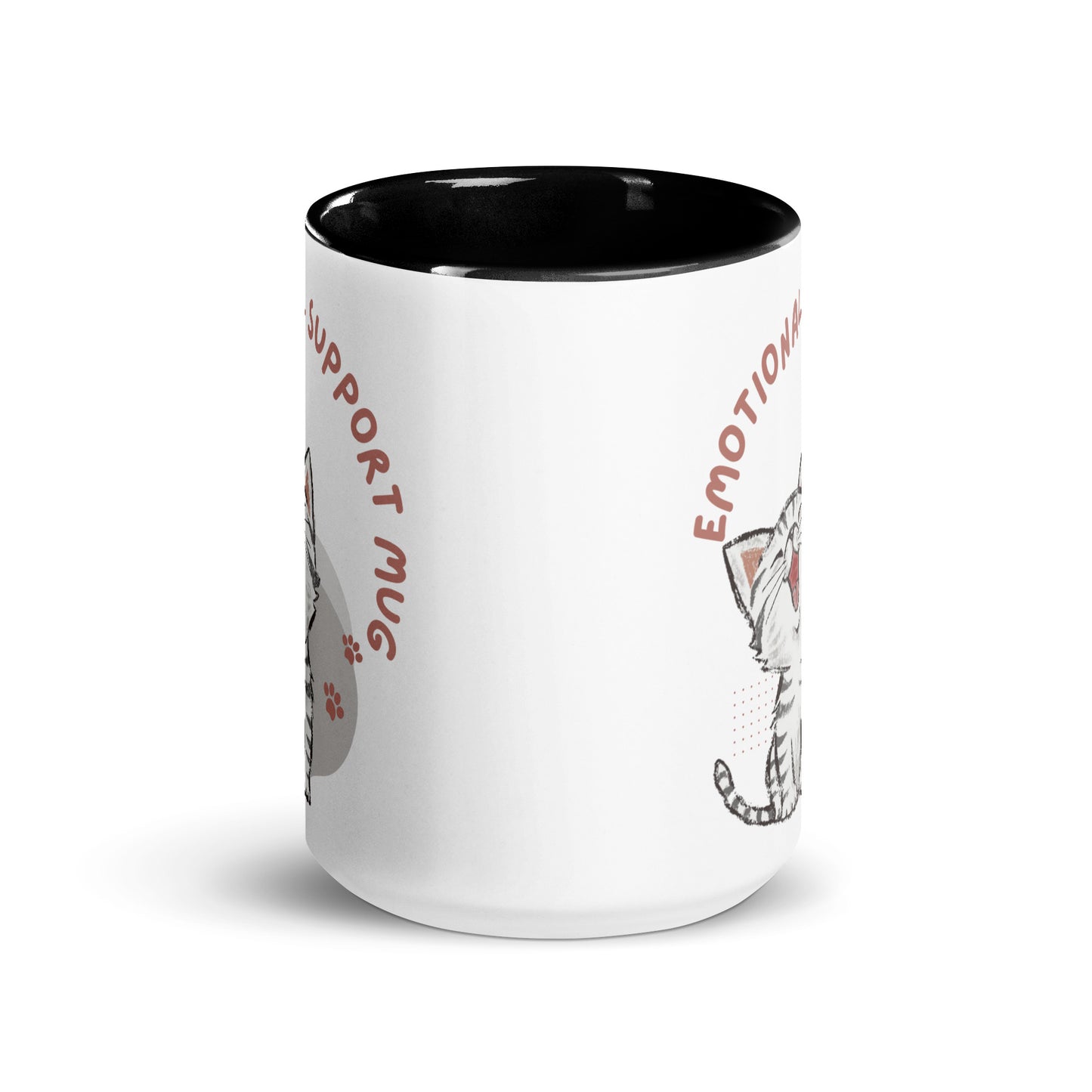 Kitty Emotional Support Mug with Color Inside