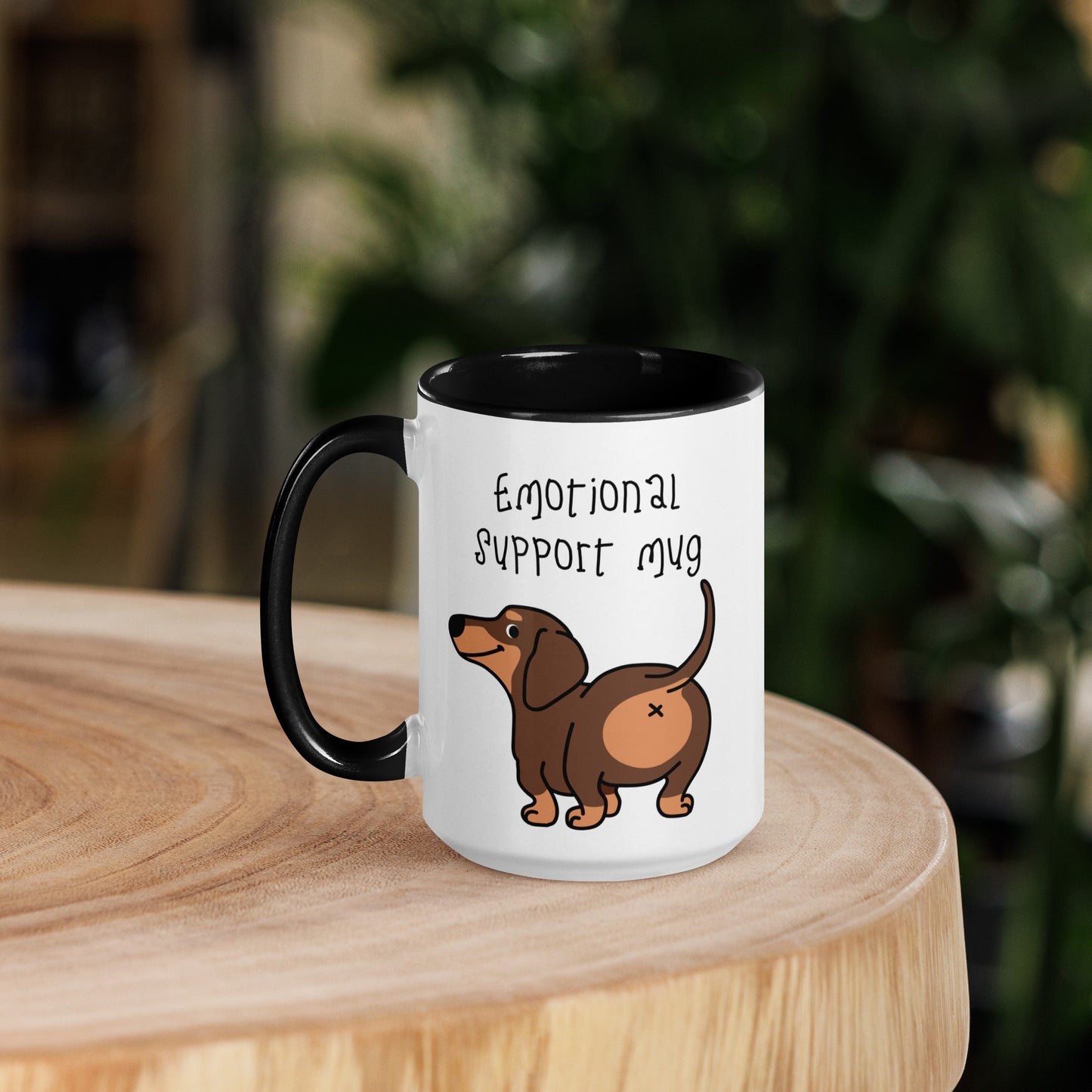 HUMOROUS DOG EMOTIONAL SUPPORT Mug with Color Inside