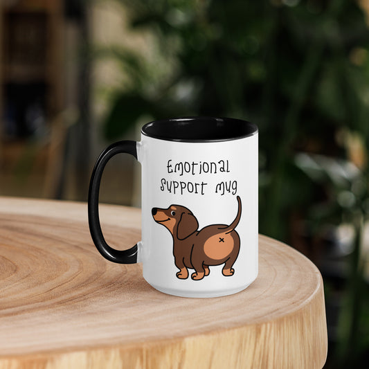 HUMOROUS DOG EMOTIONAL SUPPORT Mug with Color Inside