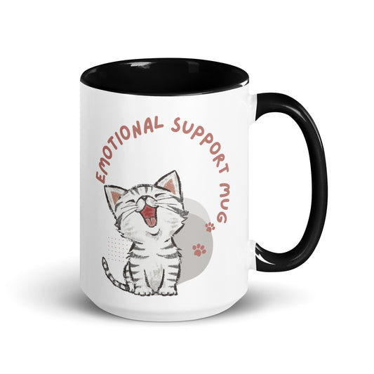 Kitty Emotional Support Mug with Color Inside