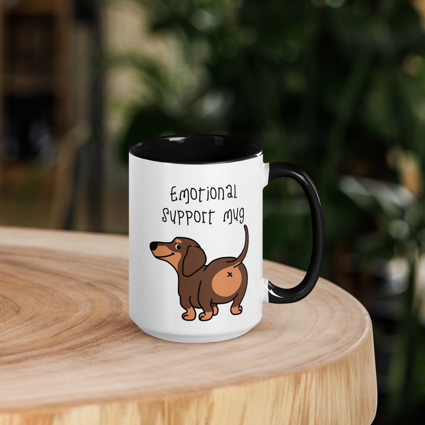 HUMOROUS DOG EMOTIONAL SUPPORT Mug with Color Inside