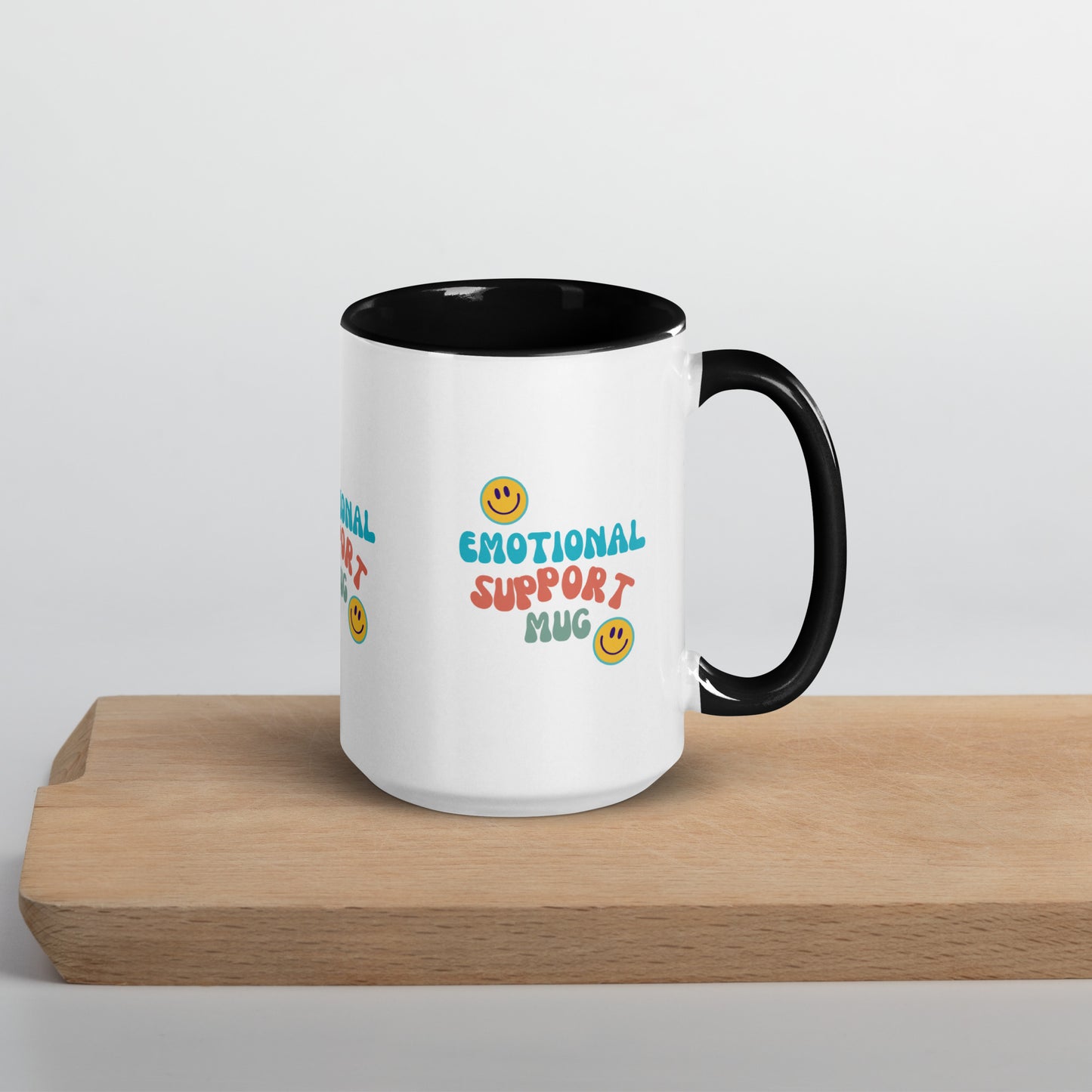 Humorous Emotional Support Mug with Color Inside
