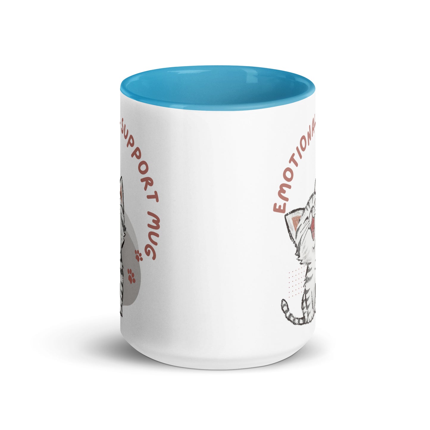 Kitty Emotional Support Mug with Color Inside