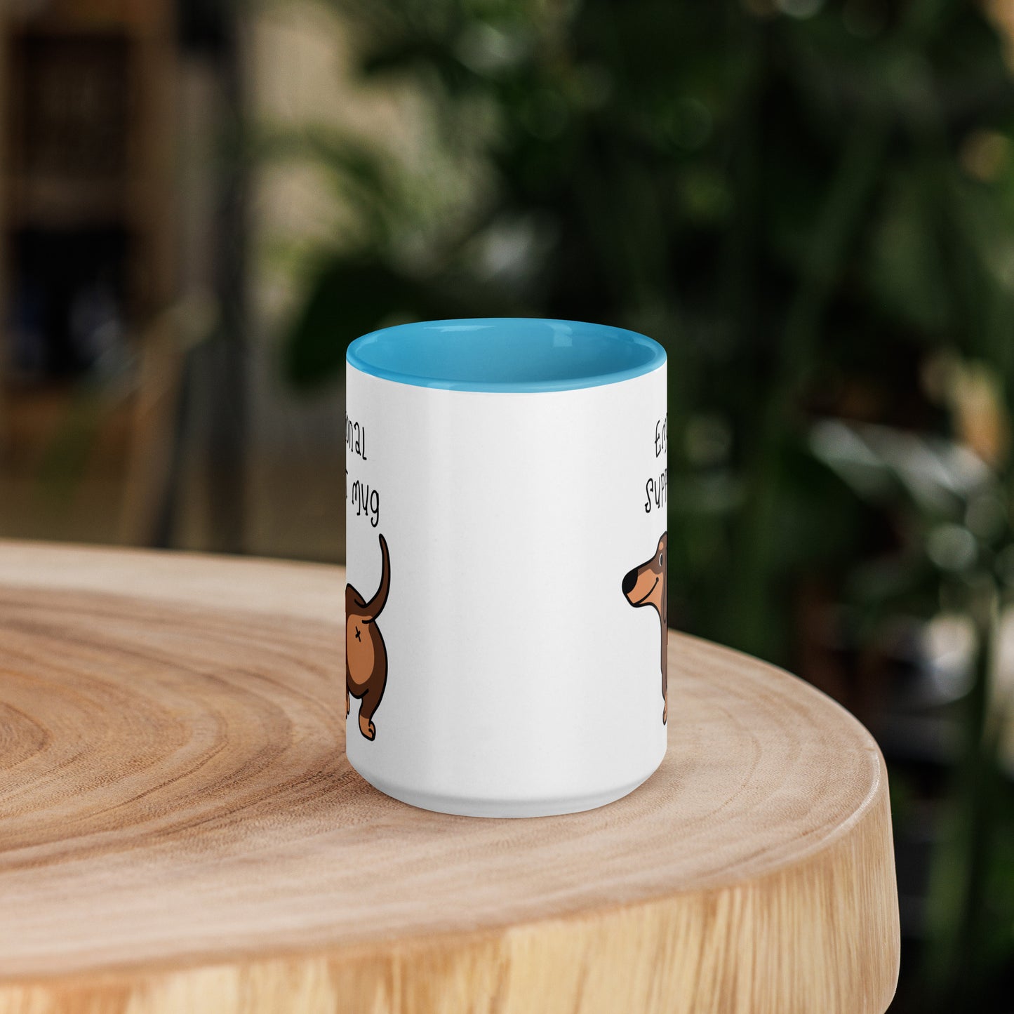 HUMOROUS DOG EMOTIONAL SUPPORT Mug with Color Inside