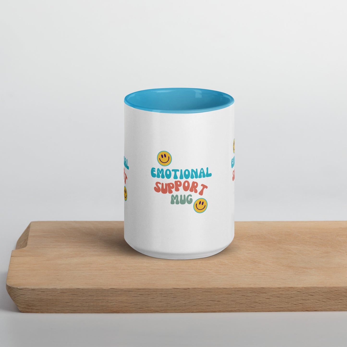 Humorous Emotional Support Mug with Color Inside