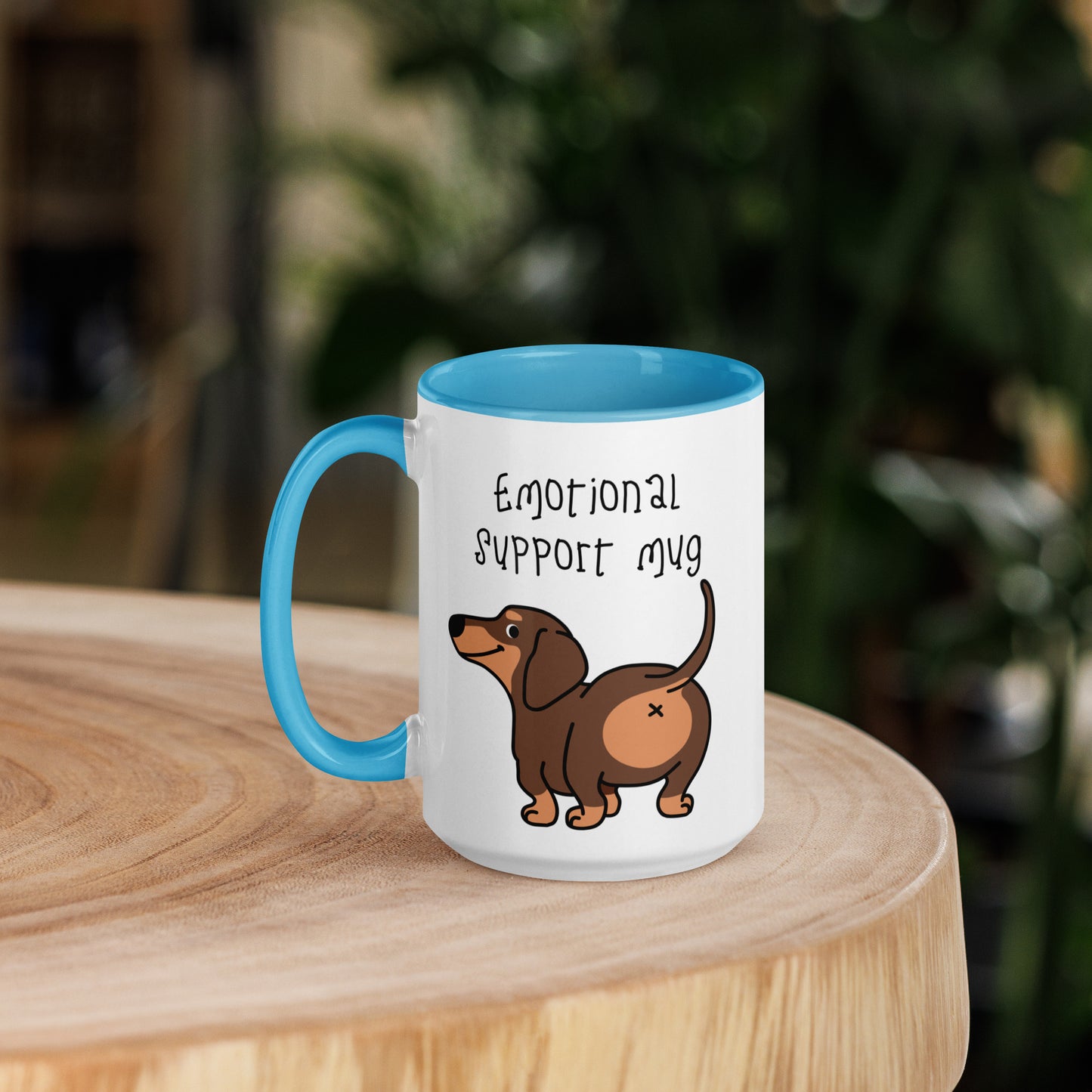 HUMOROUS DOG EMOTIONAL SUPPORT Mug with Color Inside