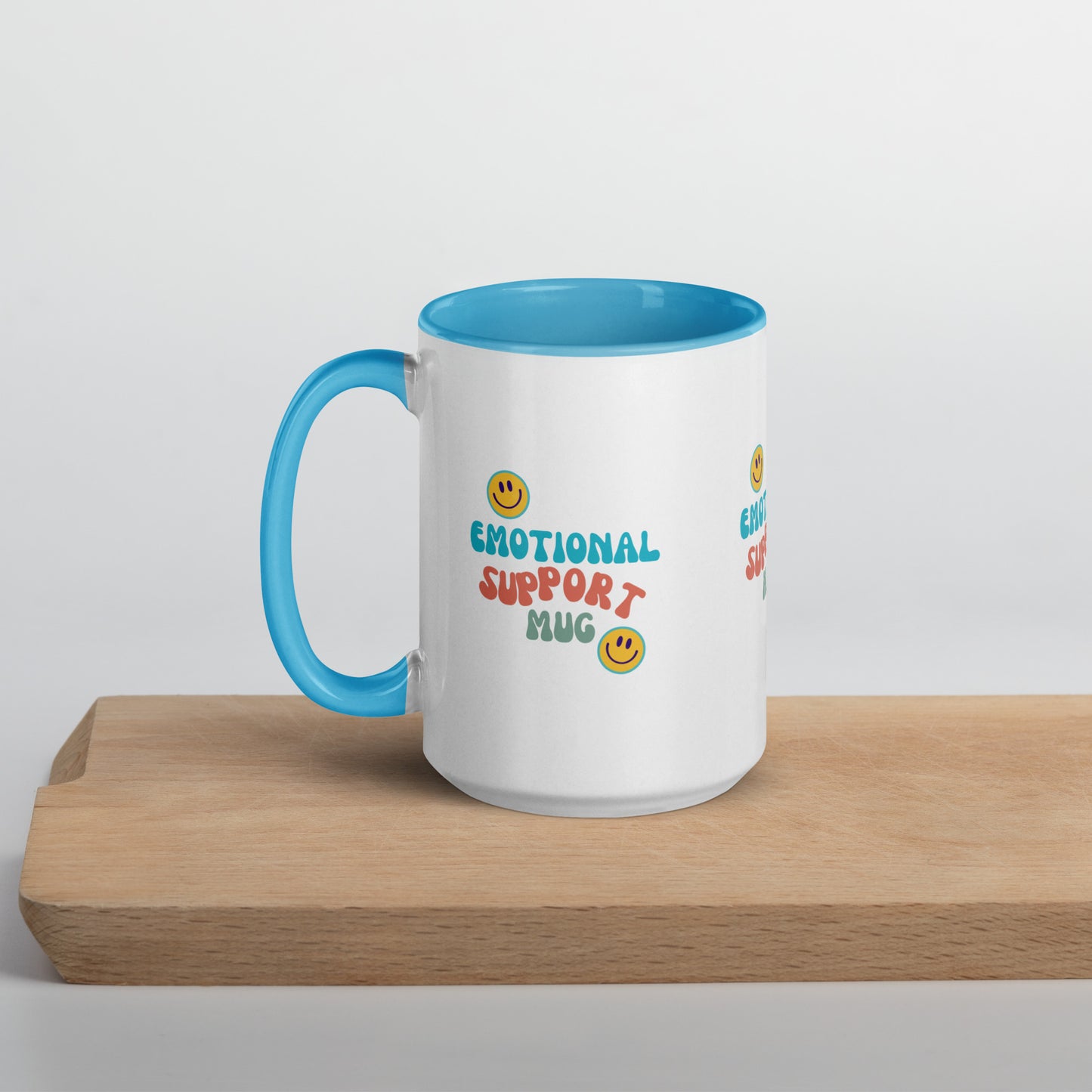 Humorous Emotional Support Mug with Color Inside