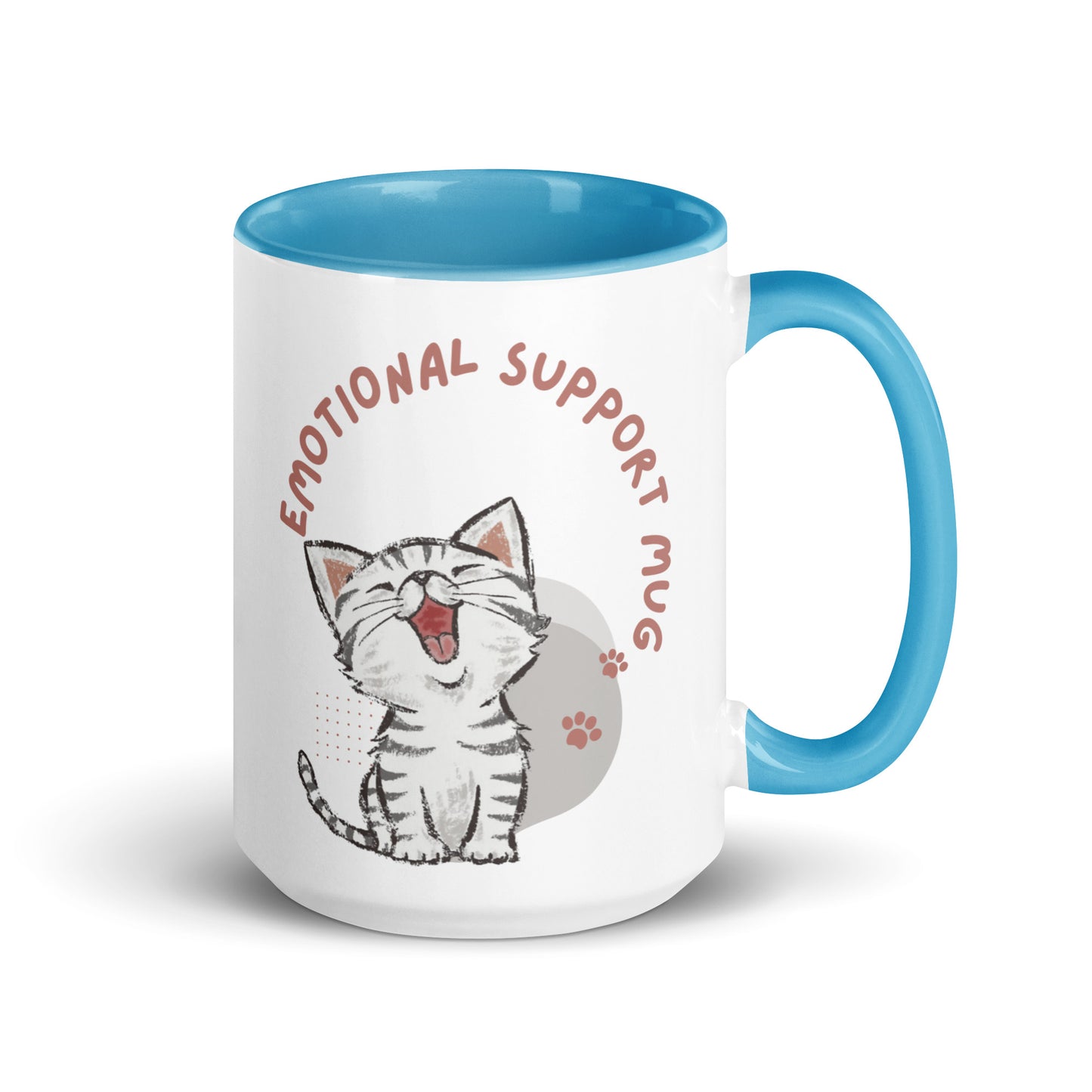 Kitty Emotional Support Mug with Color Inside