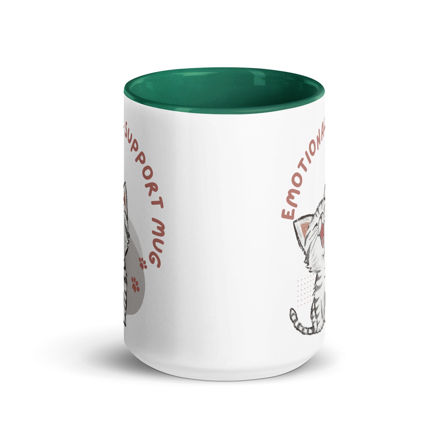 Kitty Emotional Support Mug with Color Inside