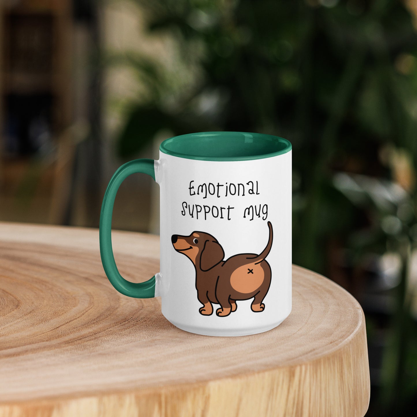 HUMOROUS DOG EMOTIONAL SUPPORT Mug with Color Inside
