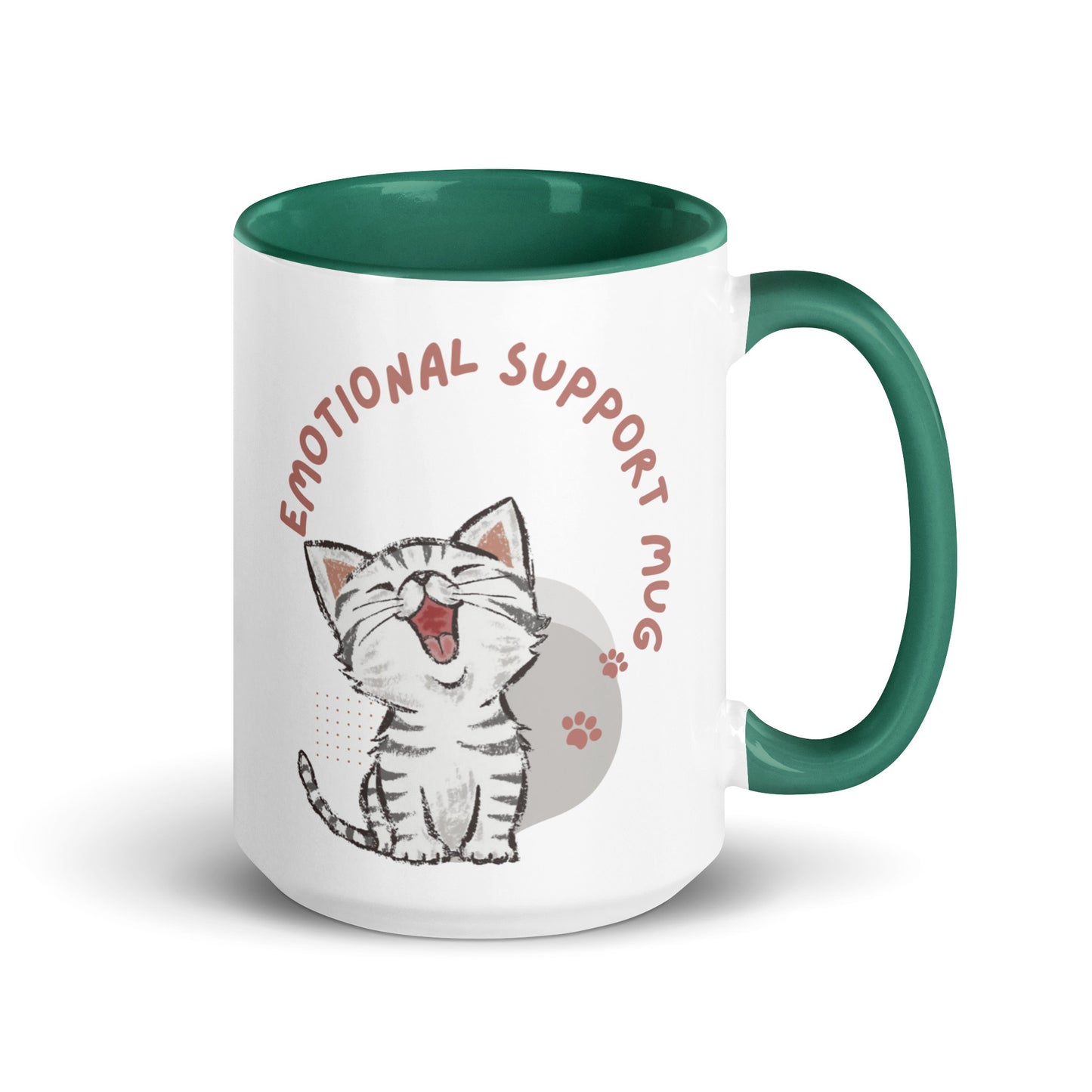 Kitty Emotional Support Mug with Color Inside