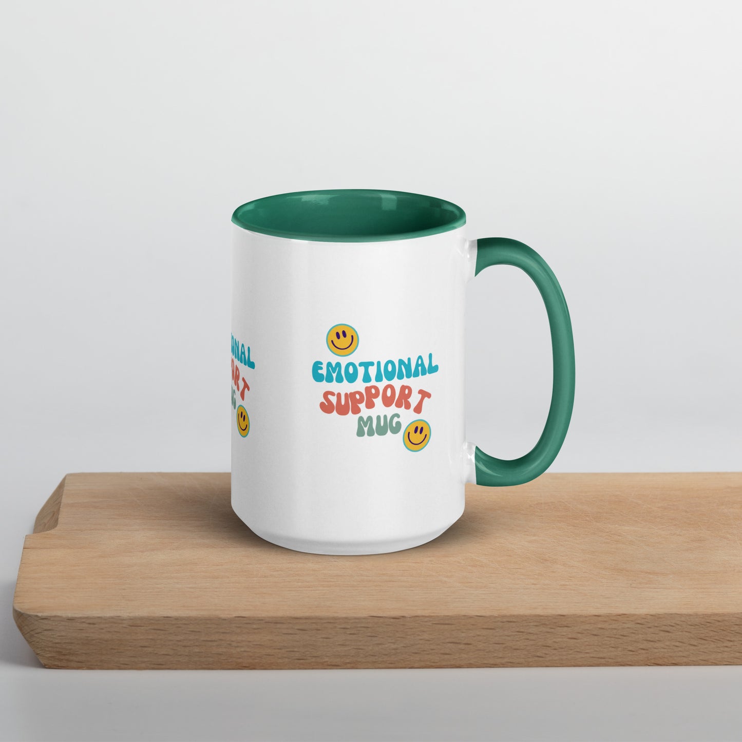 Humorous Emotional Support Mug with Color Inside