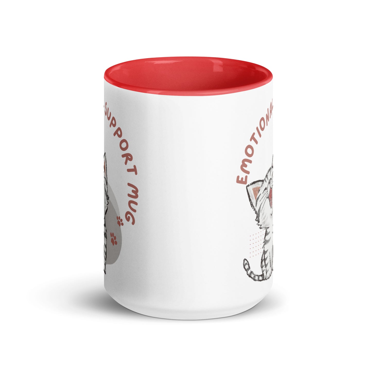 Kitty Emotional Support Mug with Color Inside