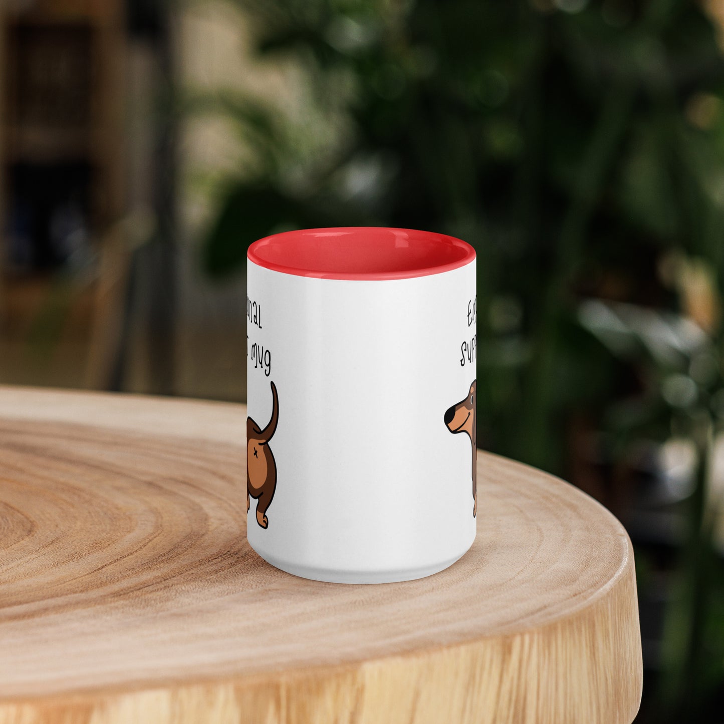 HUMOROUS DOG EMOTIONAL SUPPORT Mug with Color Inside