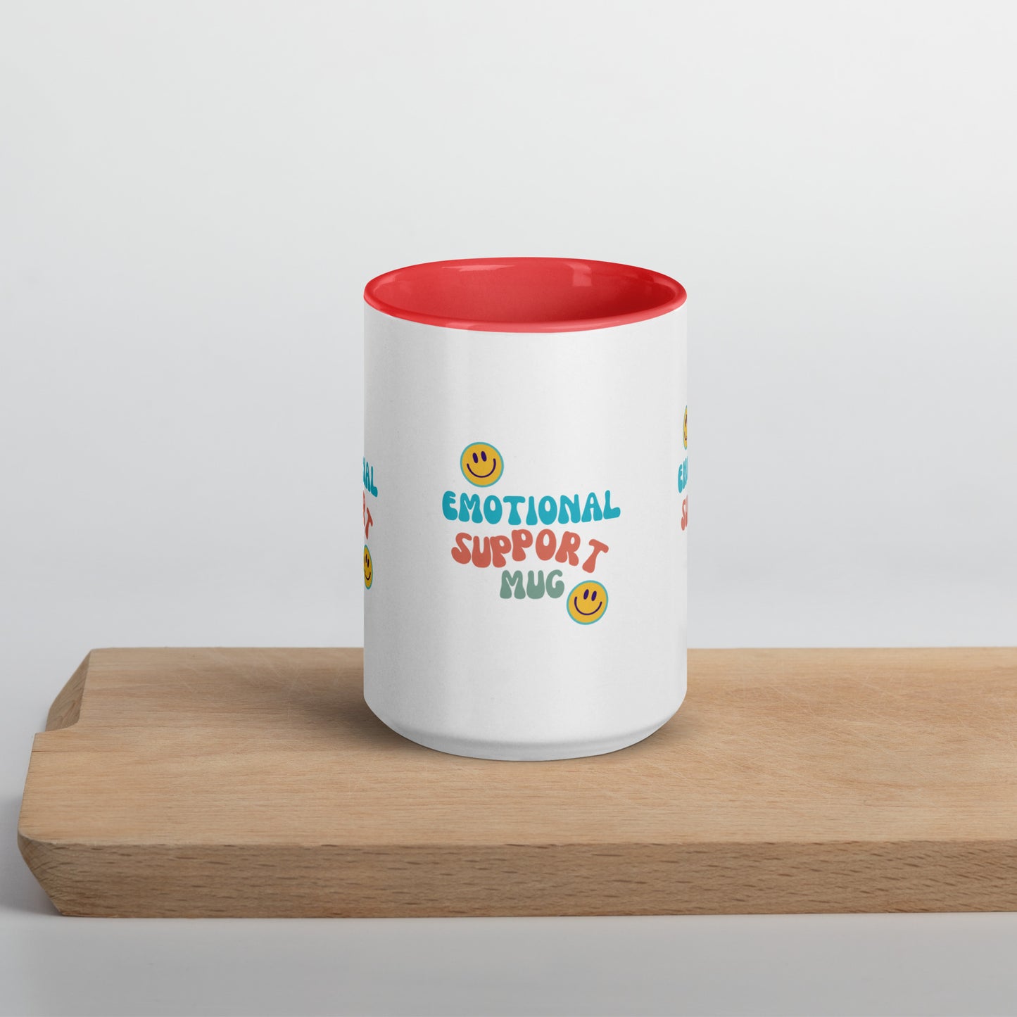 Humorous Emotional Support Mug with Color Inside