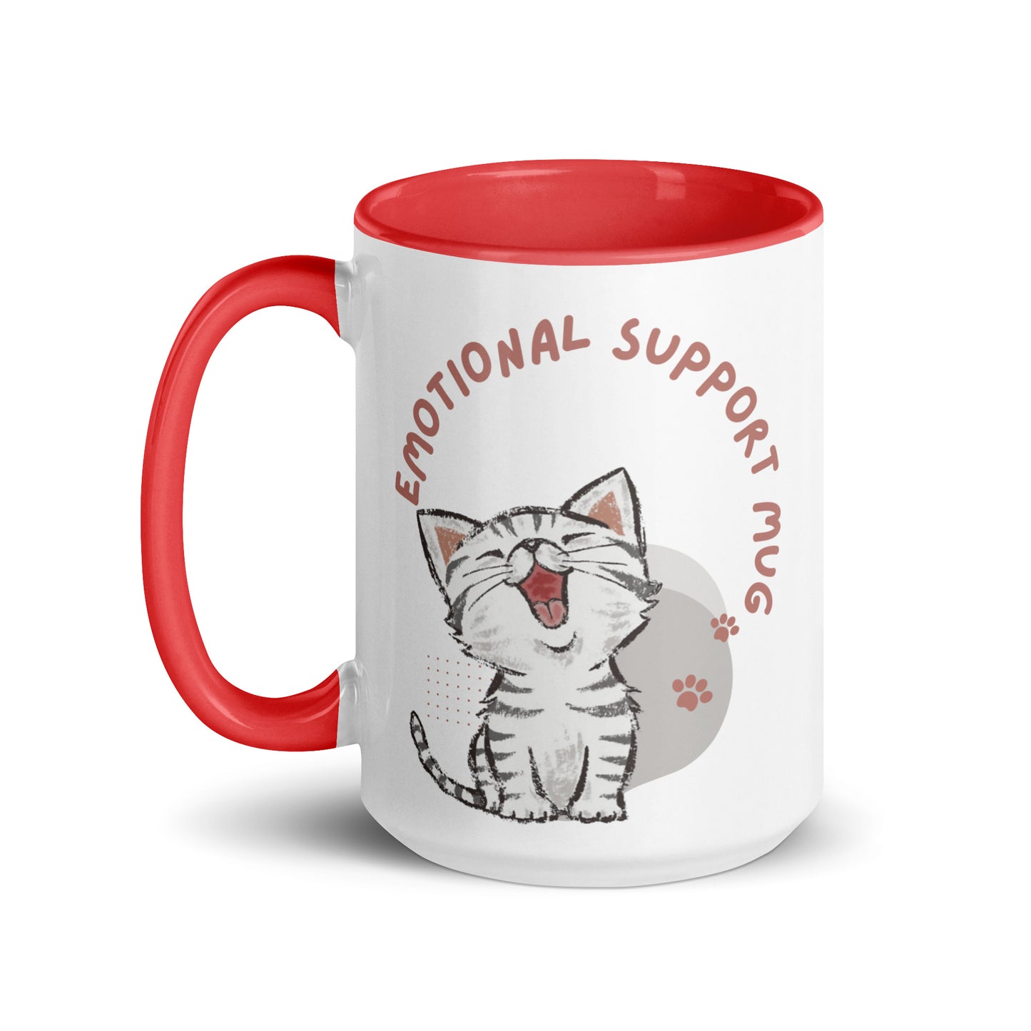 Kitty Emotional Support Mug with Color Inside