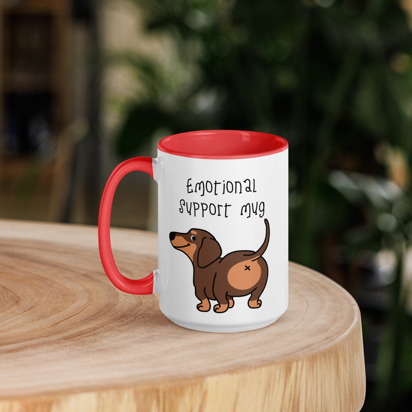 HUMOROUS DOG EMOTIONAL SUPPORT Mug with Color Inside