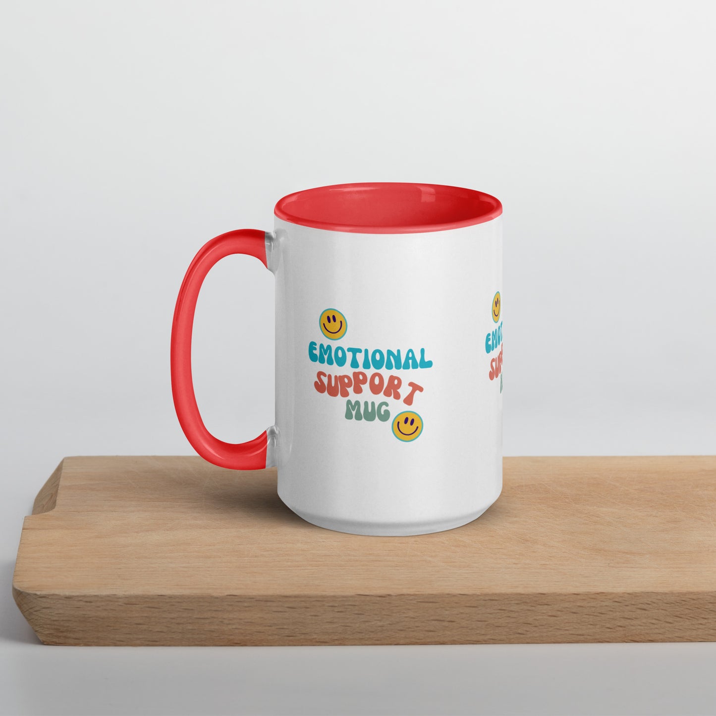 Humorous Emotional Support Mug with Color Inside