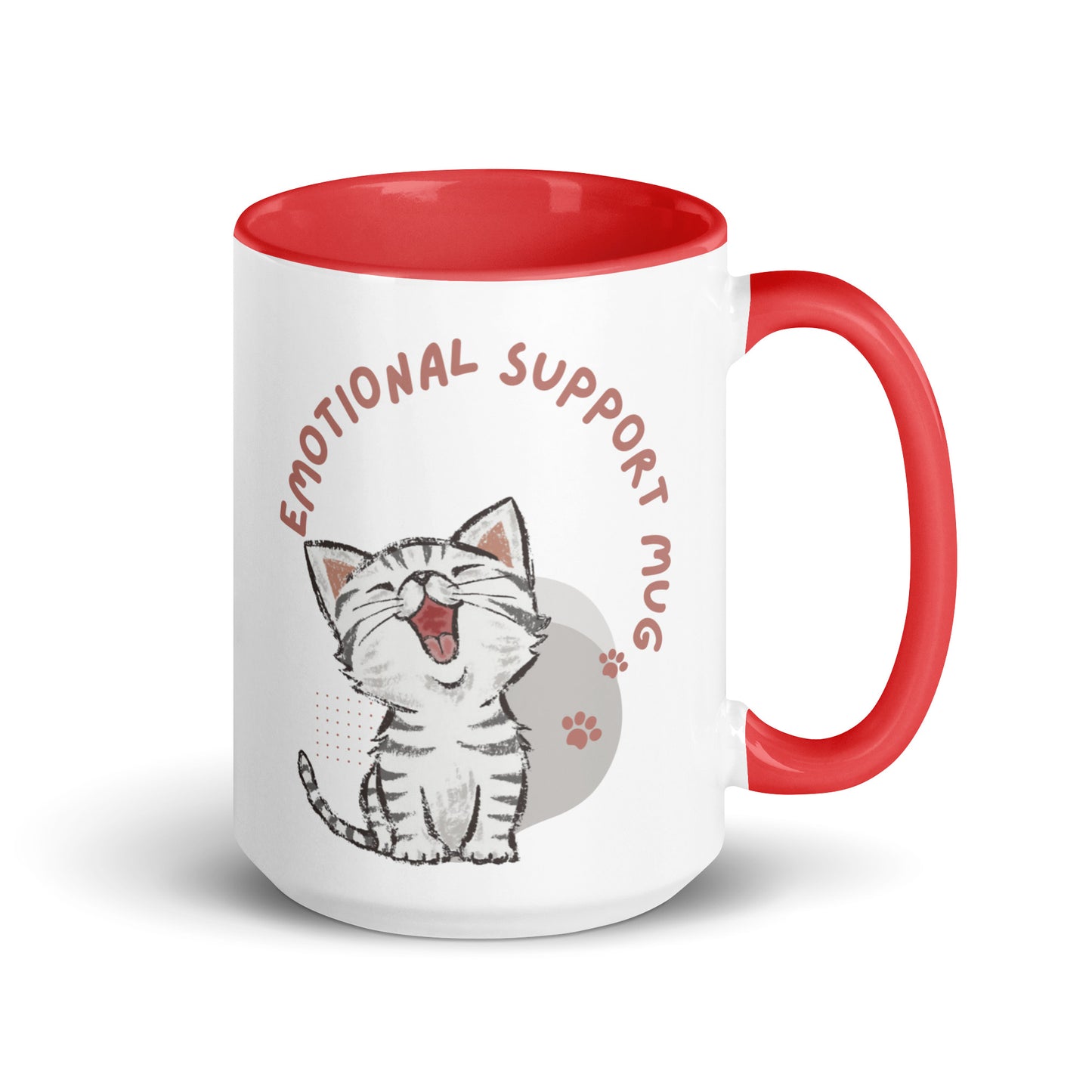 Kitty Emotional Support Mug with Color Inside