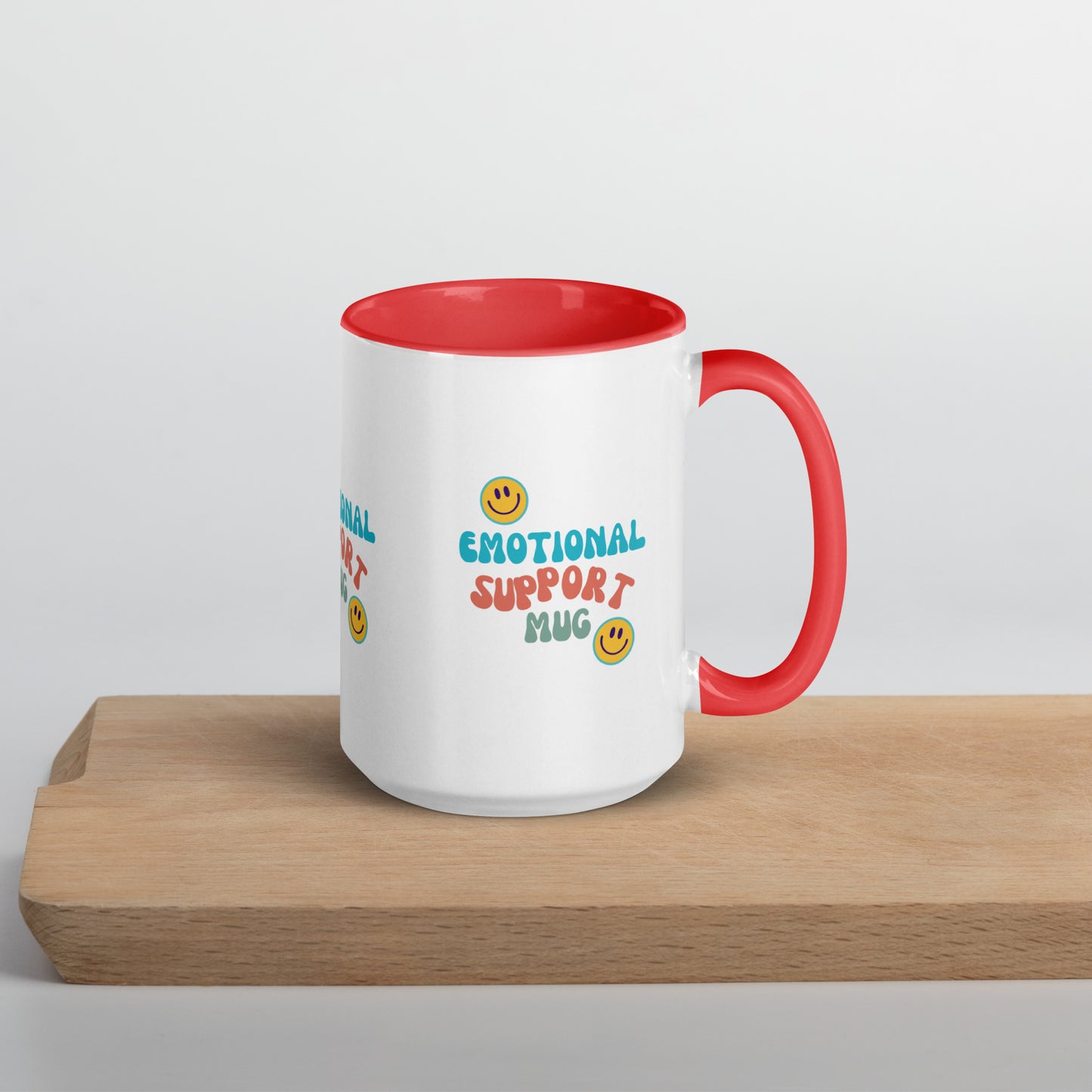 Humorous Emotional Support Mug with Color Inside