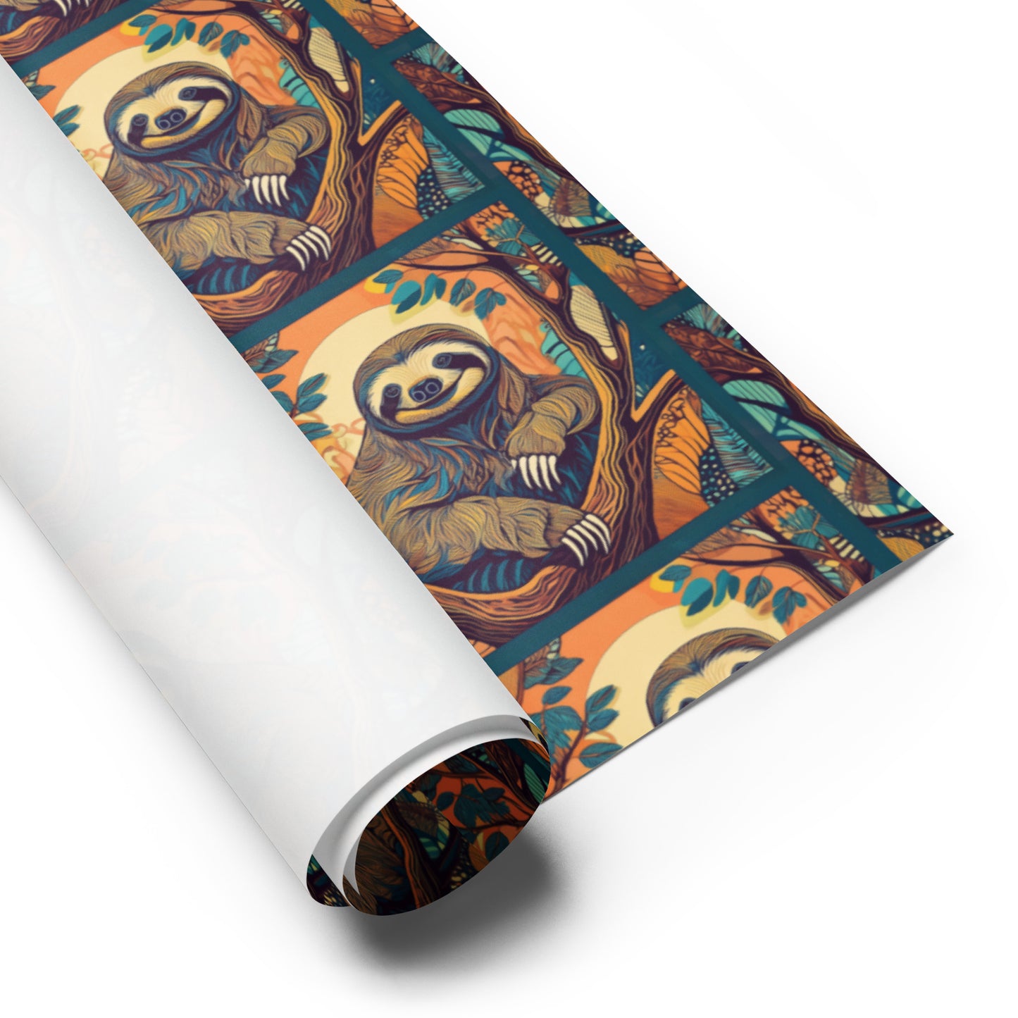 CUTE SLOTHS Wrapping paper sheets