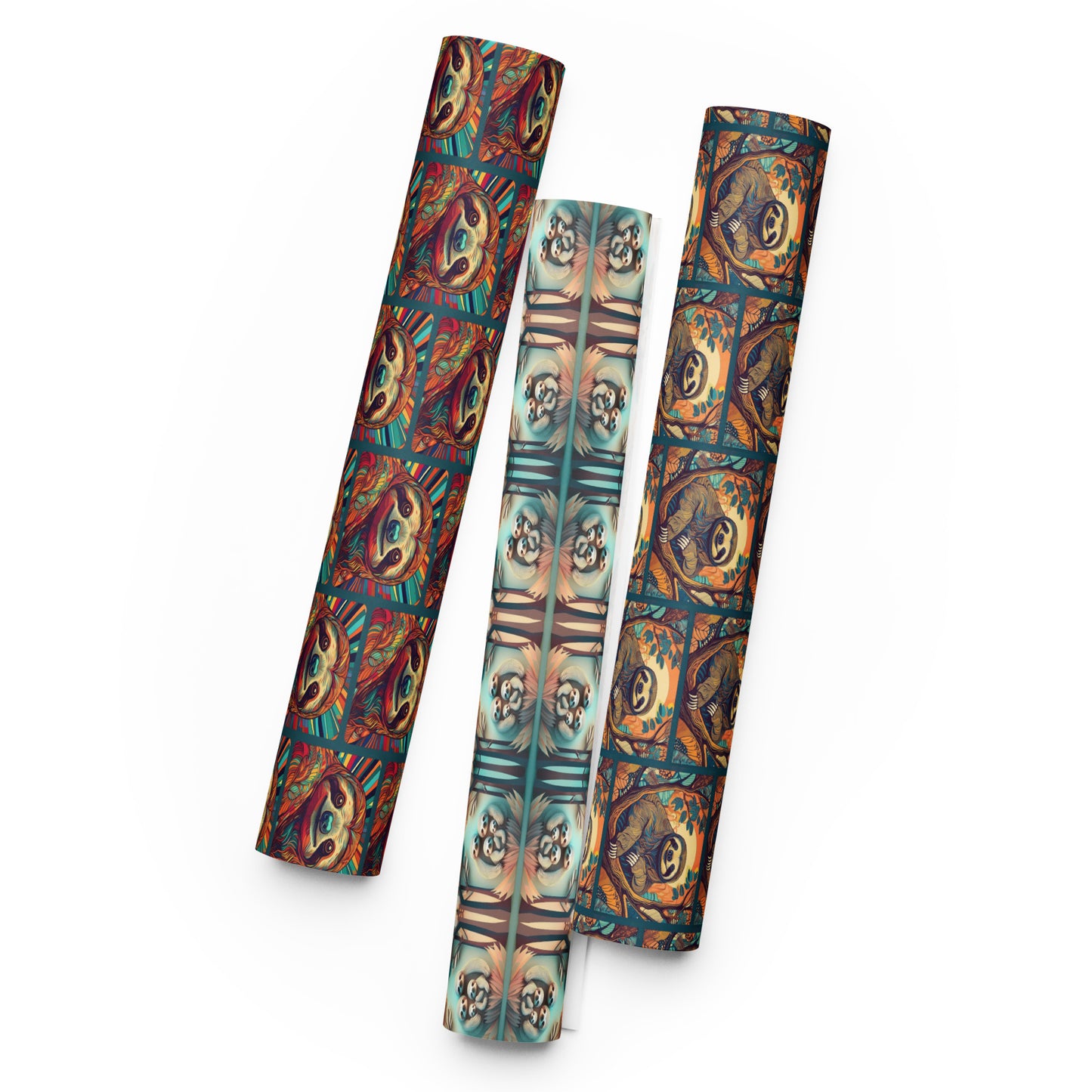 CUTE SLOTHS Wrapping paper sheets